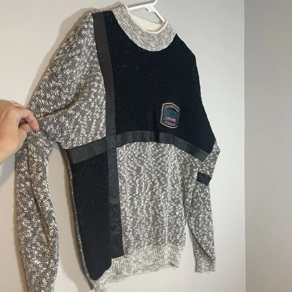 Bugle Boy Challenge Global Awareness Vintage Sweater Sz L Mens Streetwear 80s